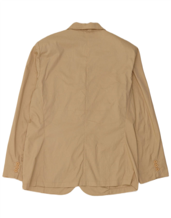 Damska marynarka zapinana na 2 guziki Balloon UK 18 XL, beżowa bawełna