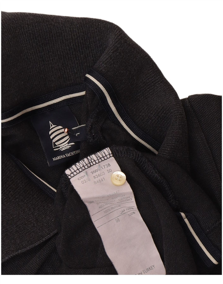 Damska koszulka polo MARINA YACHTING UK 14, duża, czarna, bawełniana