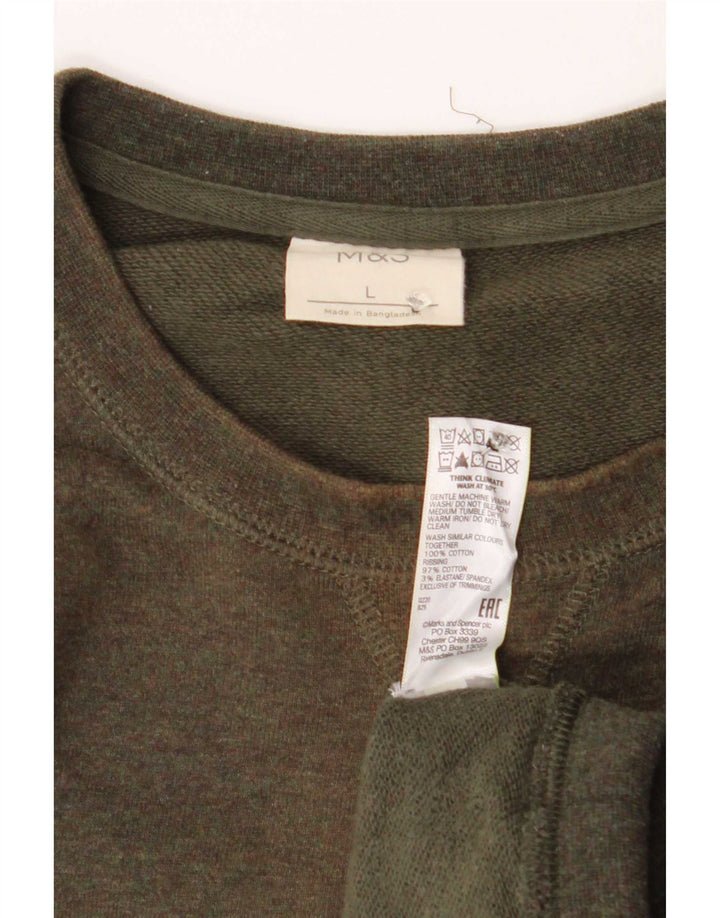 Marks & Spencer Męska bluza dresowa, duża, bawełniana w kolorze khaki