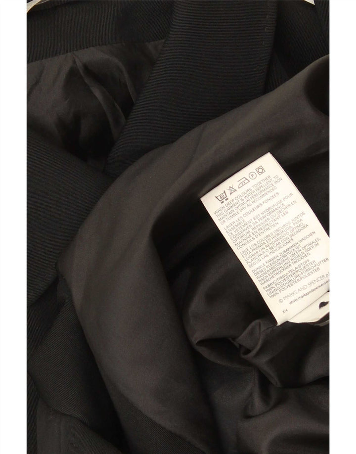 Marks & Spencer Damski płaszcz o standardowym kroju UK 16, duży, czarny, poliester