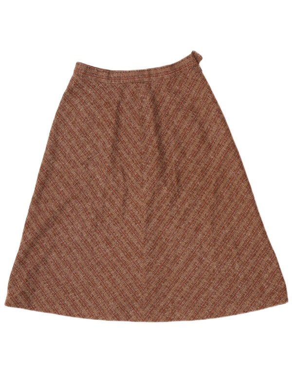 Damska spódnica w kształcie litery A St Michael z wysokim stanem UK 12 Medium W26 w brązowe paski