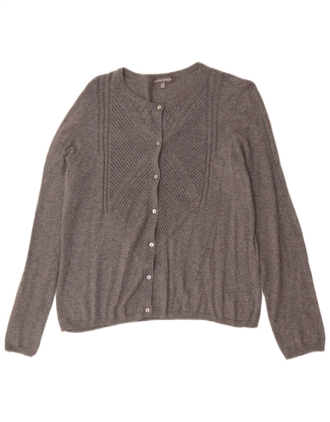Damski sweter rozpinany Laura Ashley UK 14, średnioszary, bawełniany