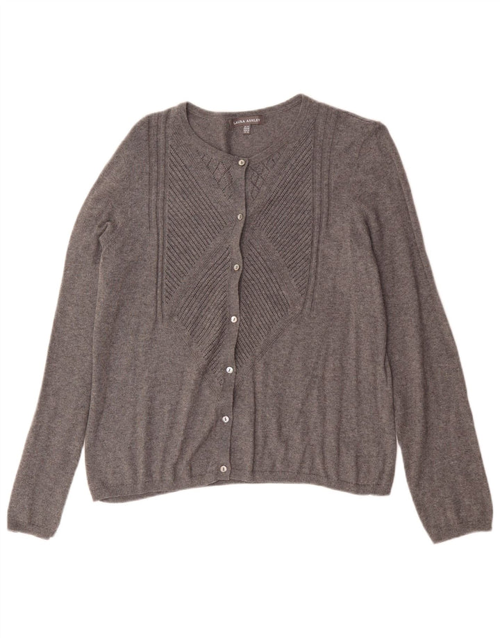 Damski sweter rozpinany Laura Ashley UK 14, średnioszary, bawełniany