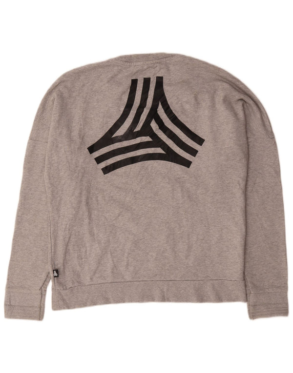 Męska bluza Adidas z grafiką, duża, szara, nakrapiana bawełna
