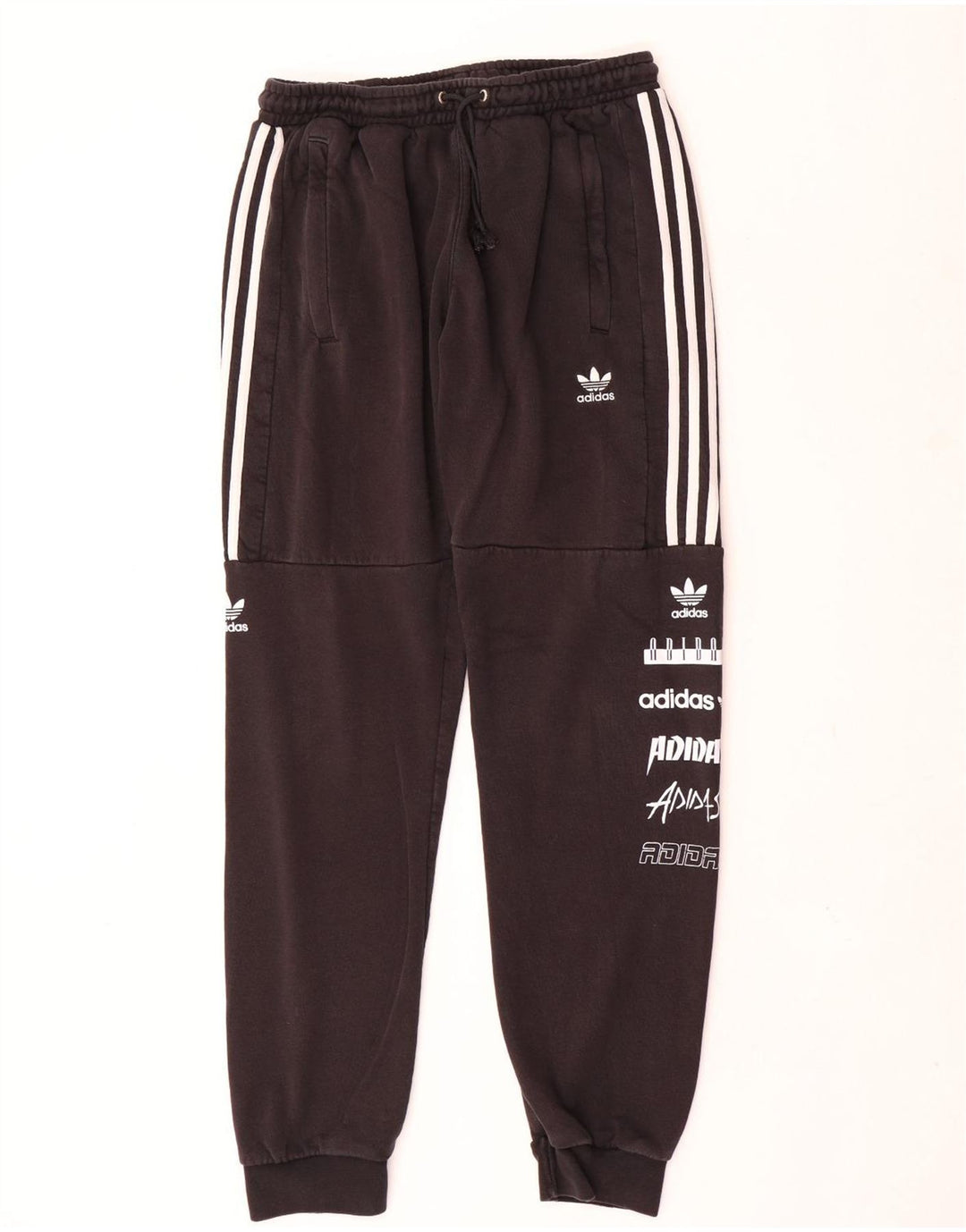 Męskie spodnie dresowe Adidas z grafiką, średnie czarne, poliestrowe