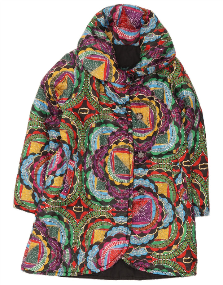 Damska ocieplana kurtka Desigual UK 10, mała, wielobarwna, geometryczna, poliester