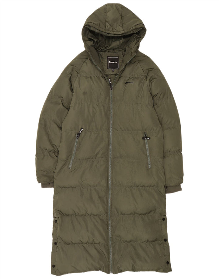 Damski płaszcz z kapturem i podszewką Bench, duży, UK 16, duży, khaki, poliester