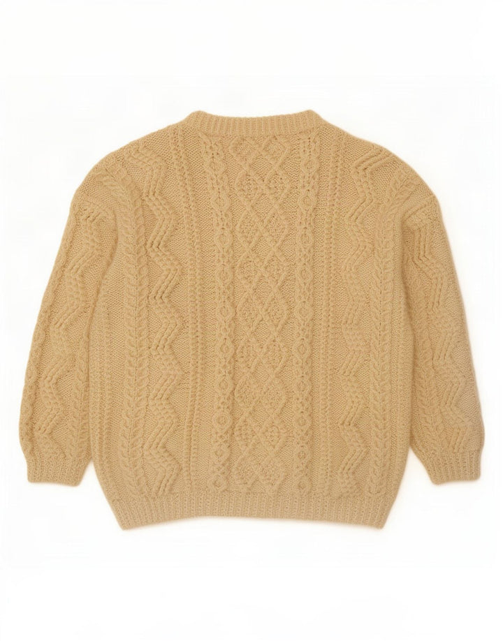 Vintage męski sweter z okrągłym dekoltem 2XL w kolorze złamanej bieli