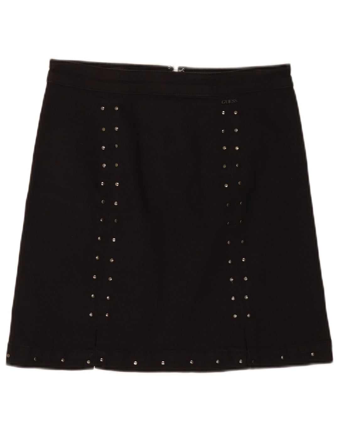 Guess Damska mini spódniczka W29 Średnia czarna bawełniana w cętki