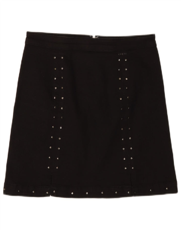 Guess Damska mini spódniczka W29 Średnia czarna bawełniana w cętki
