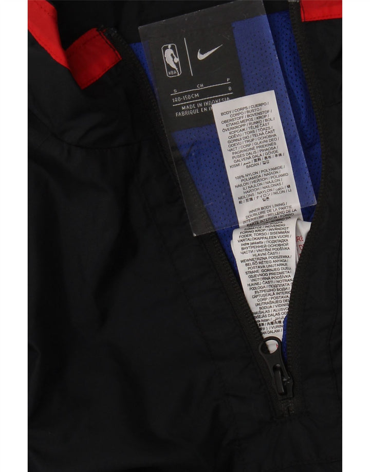 NIKE Boys Pullover Tracksuit Top 7-8 Years Small Black Colourblock