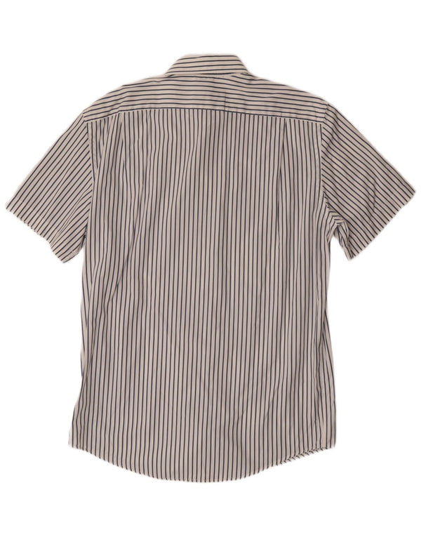 Męska koszula z krótkim rękawem Lacoste o regularnym kroju, rozmiar 42, duże białe prążki