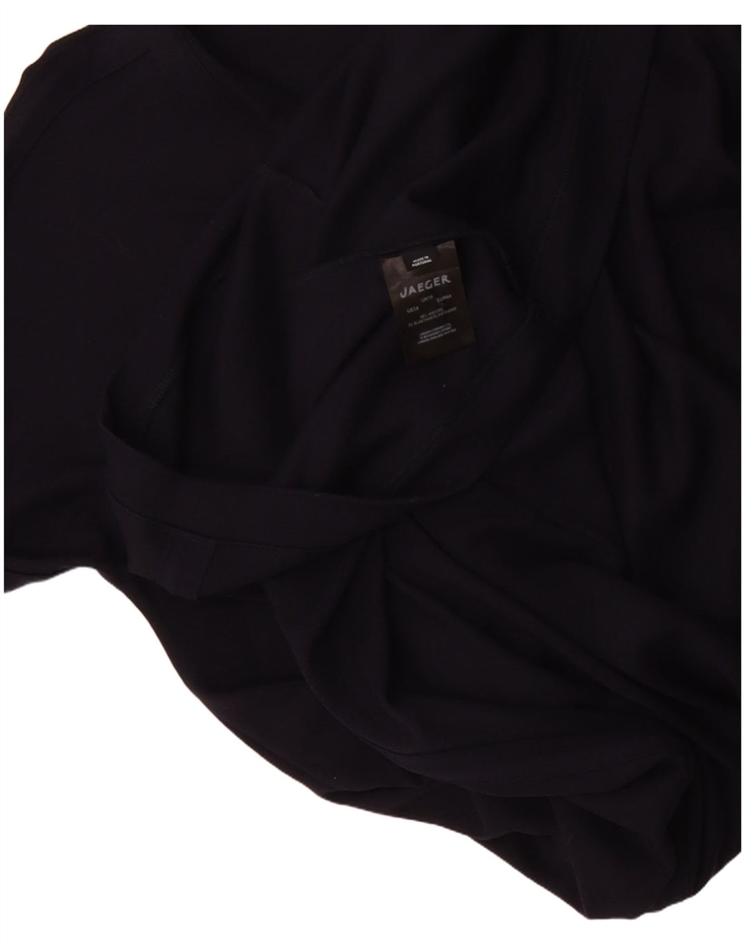 Damska sukienka podstawowa z długim rękawem Jaeger UK 16, duża, granatowa wiskoza