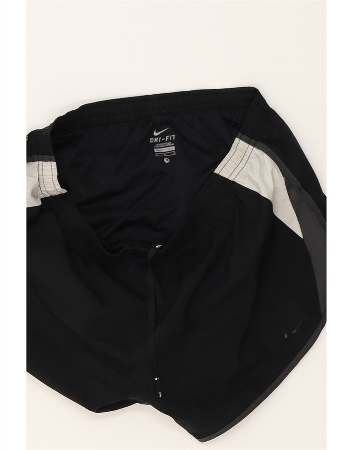 NIKE Womens Dri Fit Sport Shorts UK 14 Medium  Black Colourblock Polyester Vintage Nike and Second-Hand Nike from Messina Hembry 