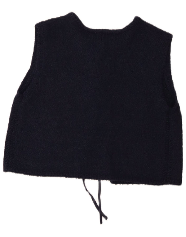 Marks & Spencer Damski sweter bez rękawów, rozpinany, UK 12, średni granatowy