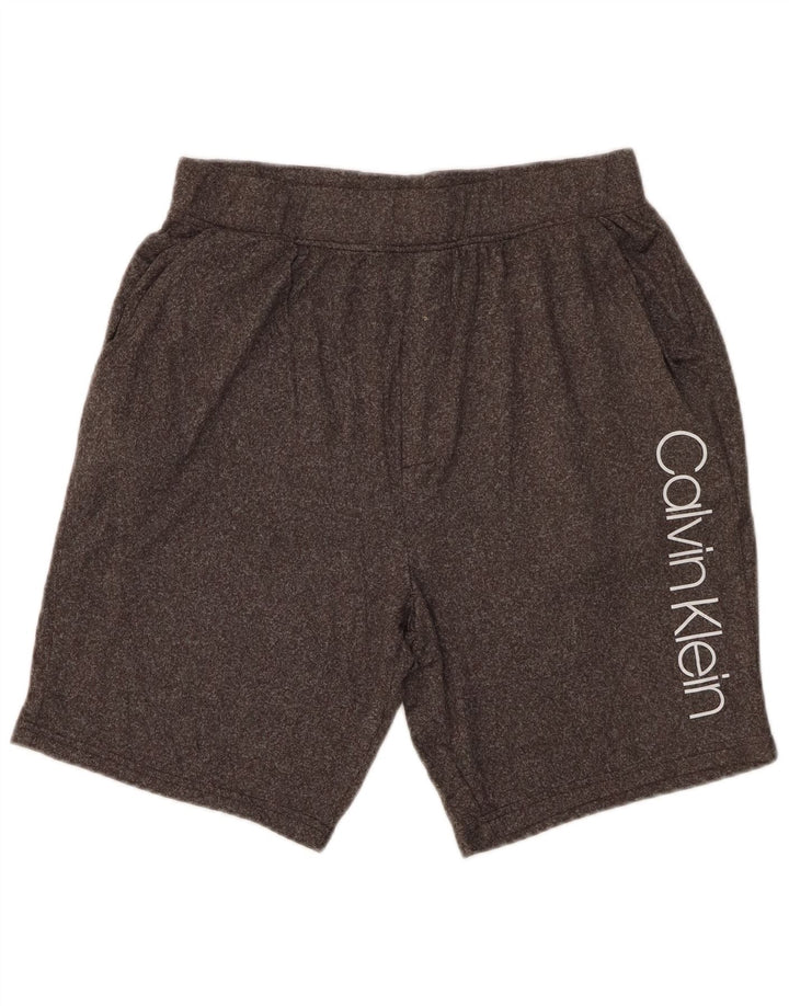 Męskie spodenki sportowe CALVIN KLEIN z grafiką, średnioszary poliester