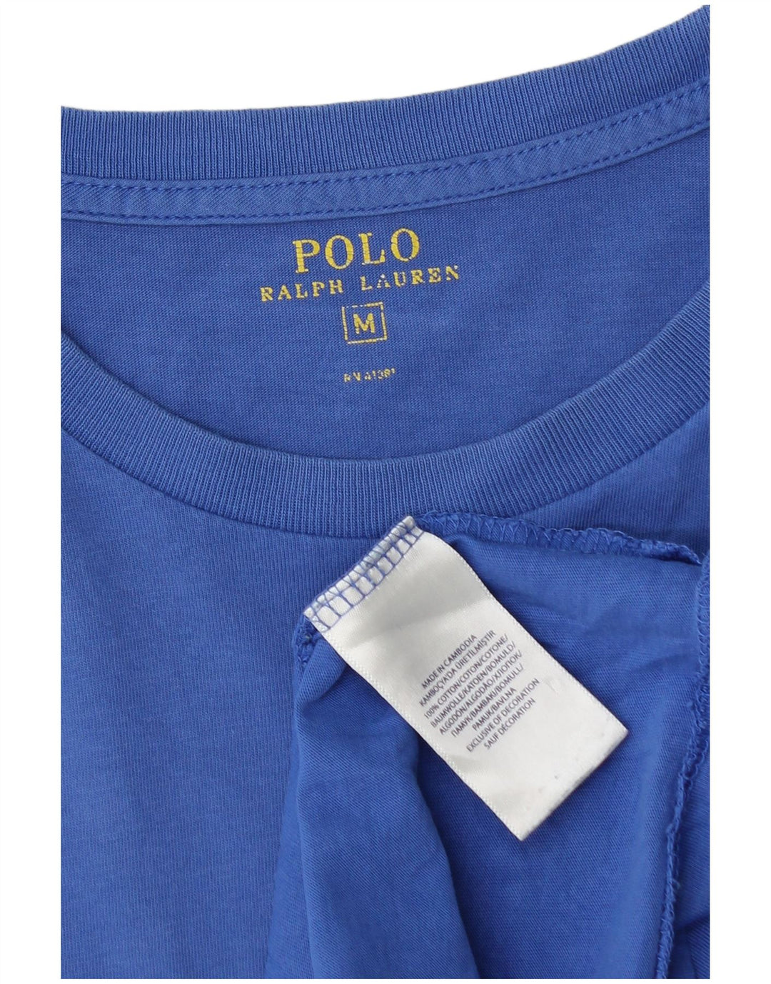 Koszulka męska Polo Ralph Lauren Top, średnia niebieska bawełna