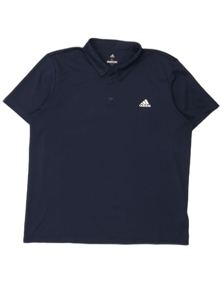 Męska koszulka polo Adidas Climalite XL granatowa, poliestrowa