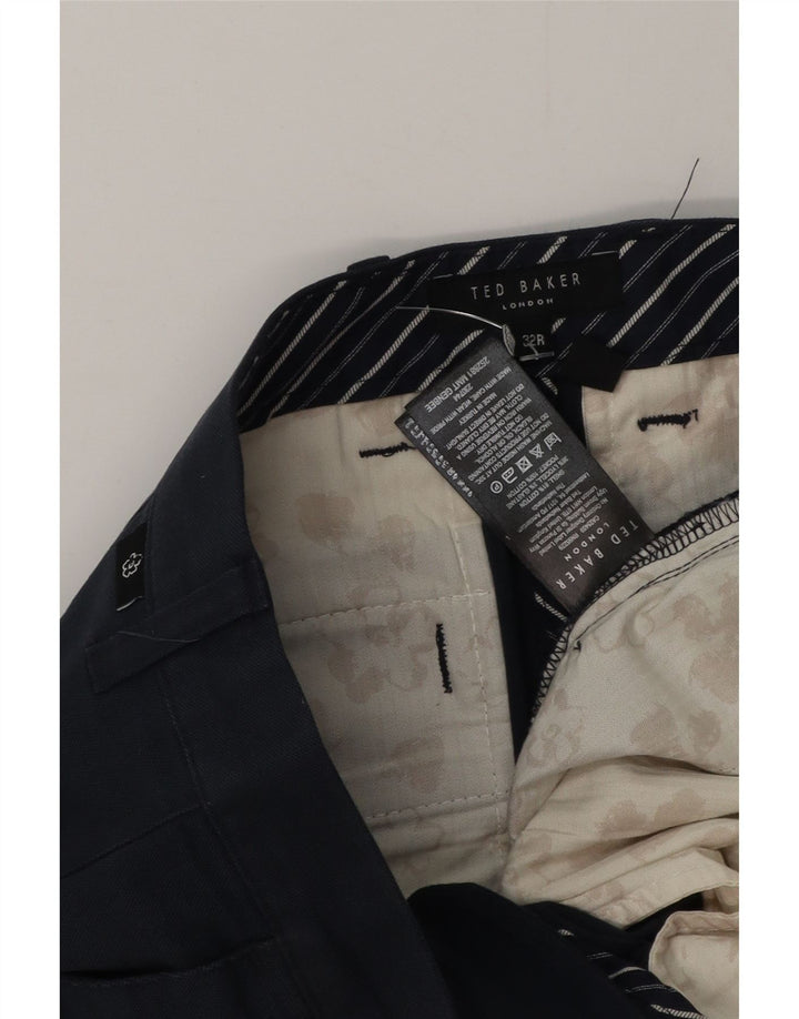 Męskie spodnie typu slim chino Ted Baker W32 L31 granatowy poliester