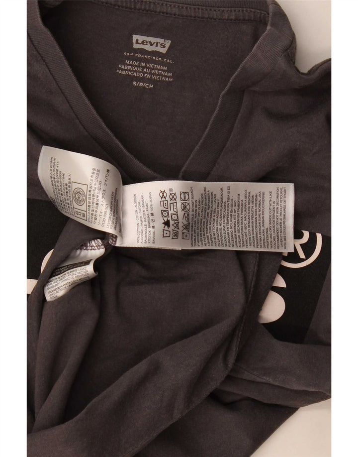 Męski T-shirt z grafiką Levi's, mały, szary, bawełniany
