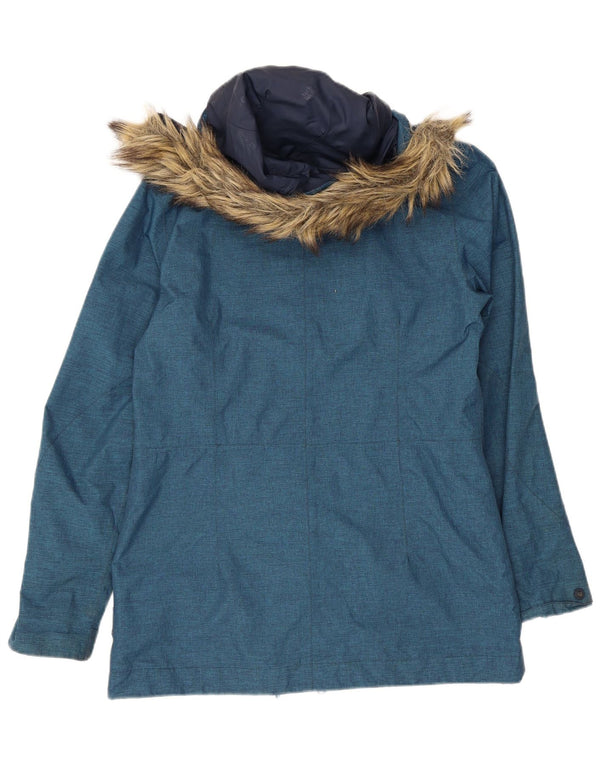 Damska kurtka parka z kapturem Jack Wolfskin UK 10, mała niebieska, poliester
