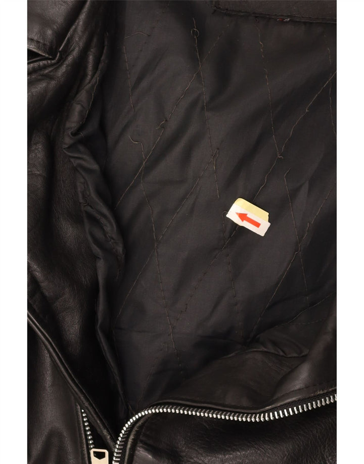 Męska skórzana kurtka motocyklowa VINTAGE UK 36, mała czarna