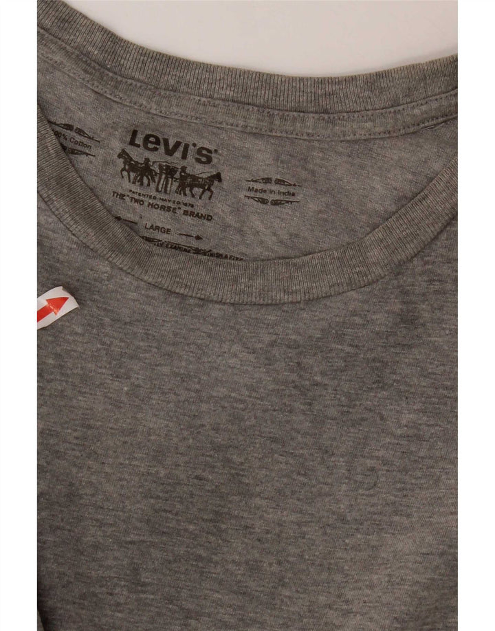 Męski T-shirt Levi's Top, duży, szary, bawełniany