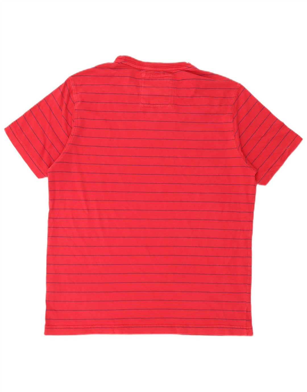 Crew Clothing Męski T-shirt Top, bawełniany, w średnie czerwone paski