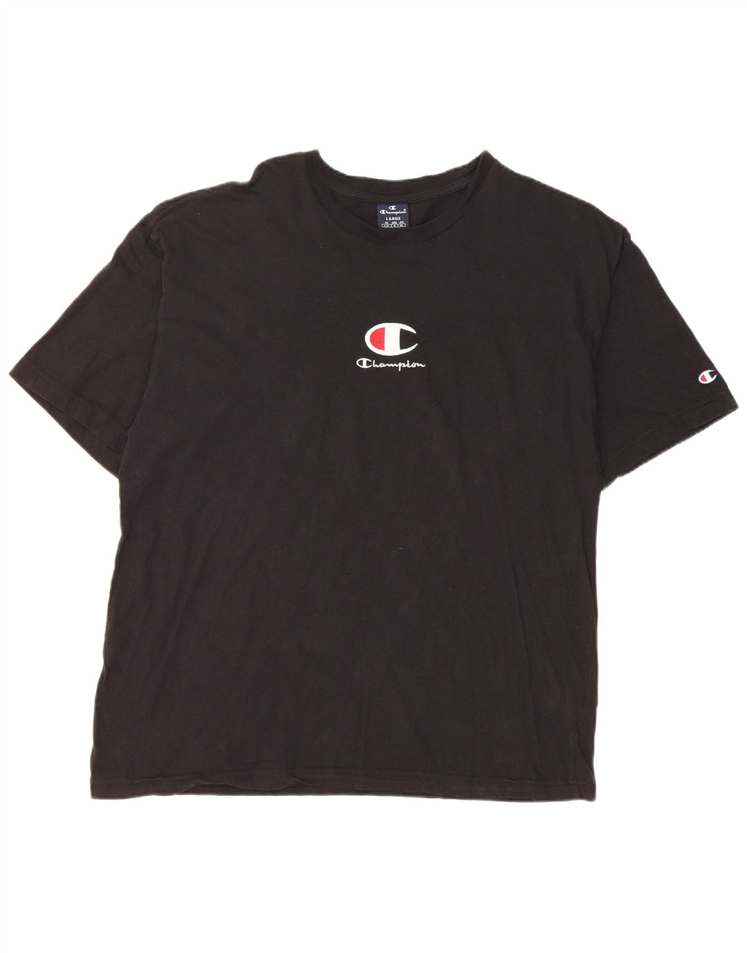 Męski T-shirt Champion z grafiką, duży, czarny, bawełniany