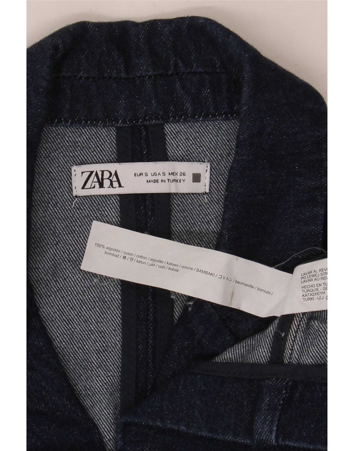 Damska marynarka jeansowa Zara Crop Double Breasted UK 10, mała granatowa