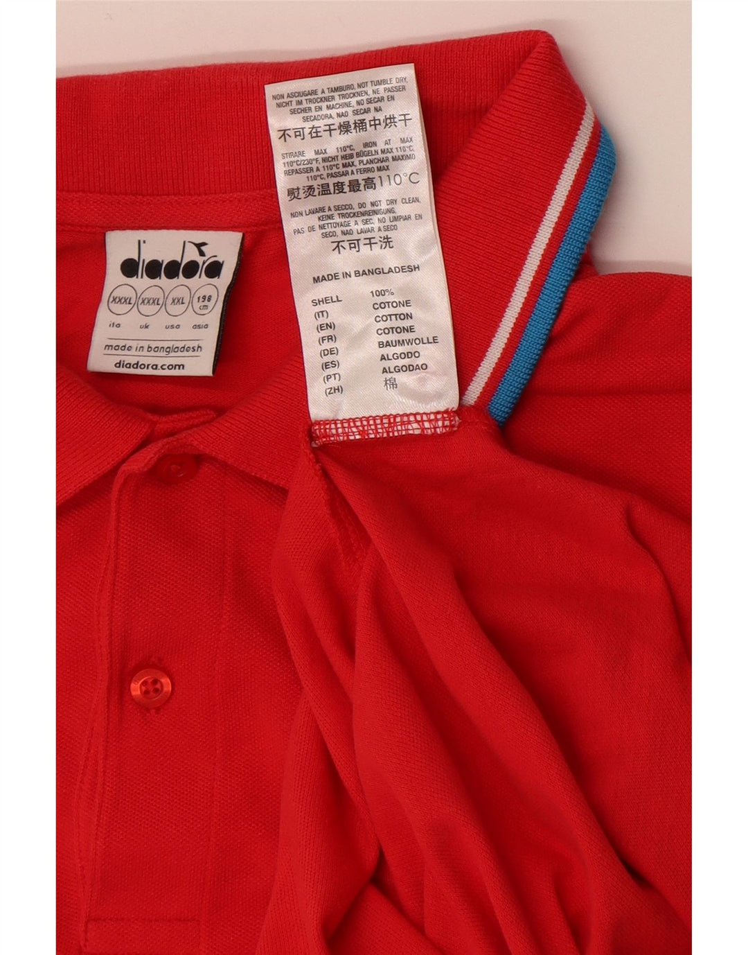 Męska koszulka polo Diadora 3XL czerwona bawełniana
