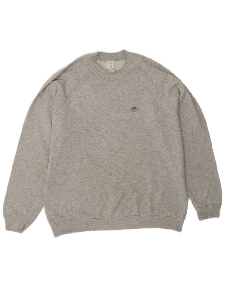 Bluza męska w stylu vintage, sweter XL, szara bawełna