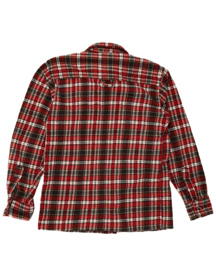 Męska koszula flanelowa w stylu vintage, poliester w czerwoną kratę