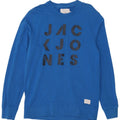 Męski sweter z grafiką Jack & Jones, duży, niebieski, bawełniany