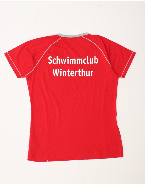 Damska koszulka z grafiką ARENA Top UK 14, średnia czerwona bawełna