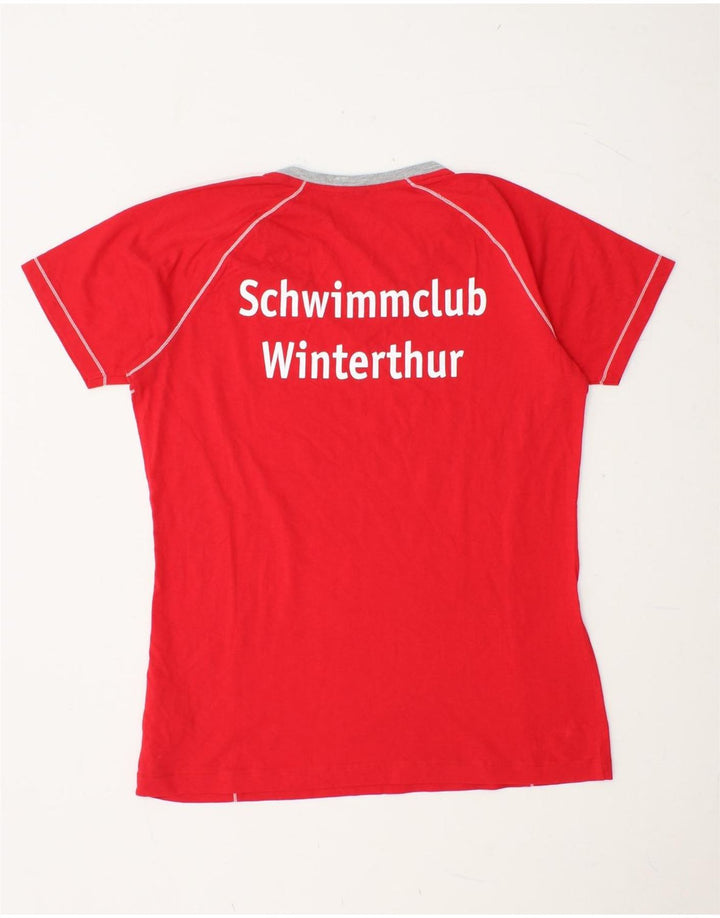 Damska koszulka z grafiką ARENA Top UK 14, średnia czerwona bawełna