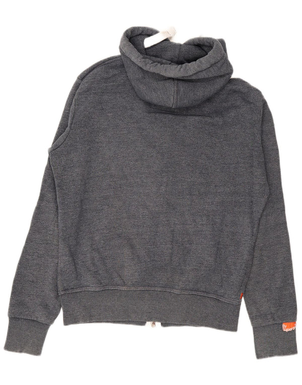 Męski sweter z kapturem i zamkiem Superdry, średnioszary, bawełniany