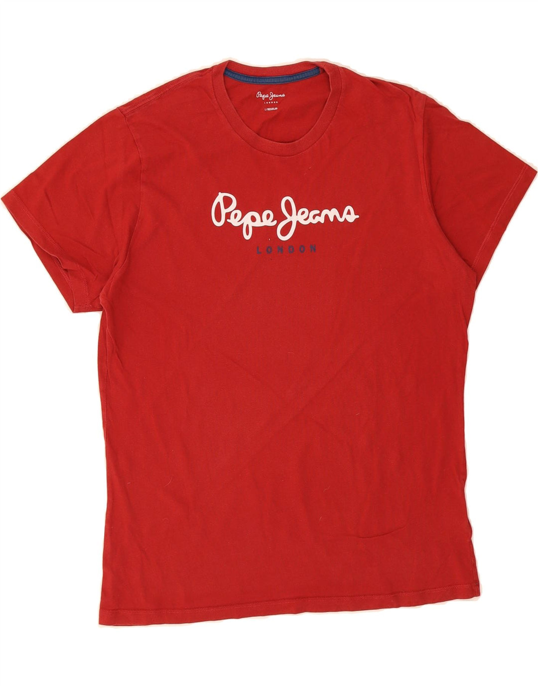 PEPE JEANS Mens Regular Graphic T-Shirt Top Large Red Cotton Vintage PEPE Jeans and Second-Hand PEPE Jeans from Messina Hembry 