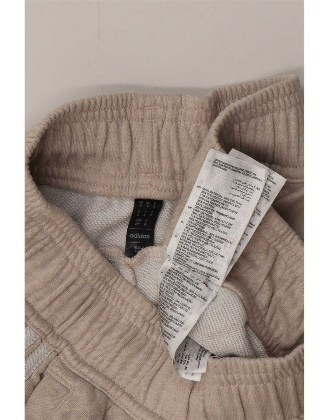 Adidas Męskie Spodnie Dresowe Joggery Małe Beżowe Bawełniane