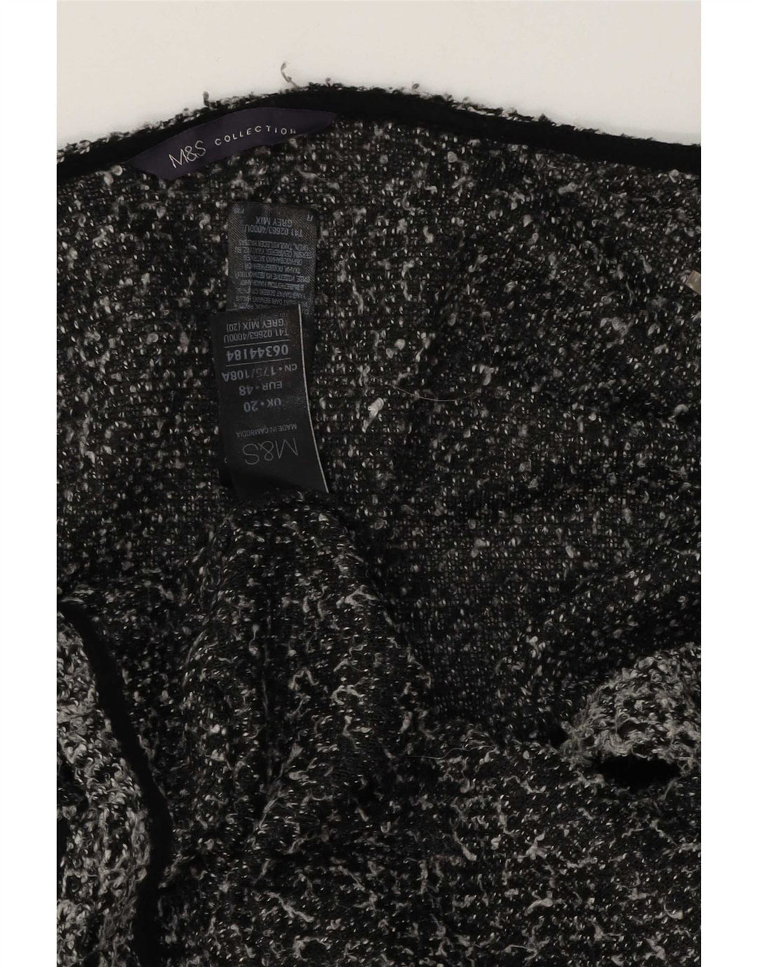 Marks & Spencer Damski sweter rozpinany UK 20 2XL Szary, nakrapiany poliester