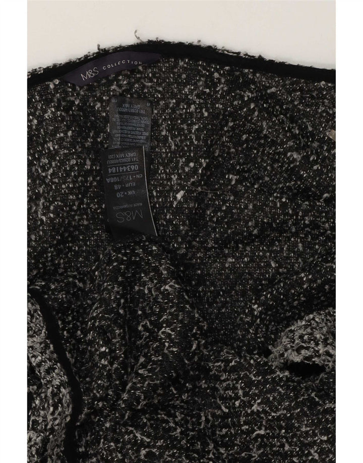 Marks & Spencer Damski sweter rozpinany UK 20 2XL Szary, nakrapiany poliester