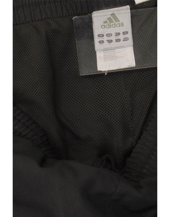 Męskie spodnie dresowe ADIDAS UK 44/46, duże, szare, poliestrowe