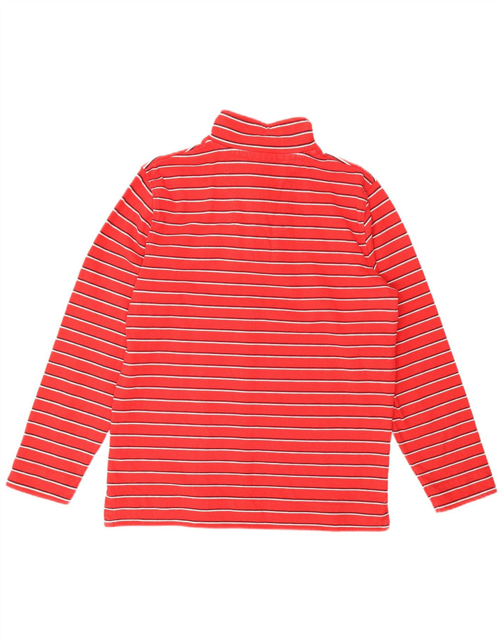CREW CLOTHING Mens Zip Neck Sweatshirt Jumper Medium Red Striped Cotton