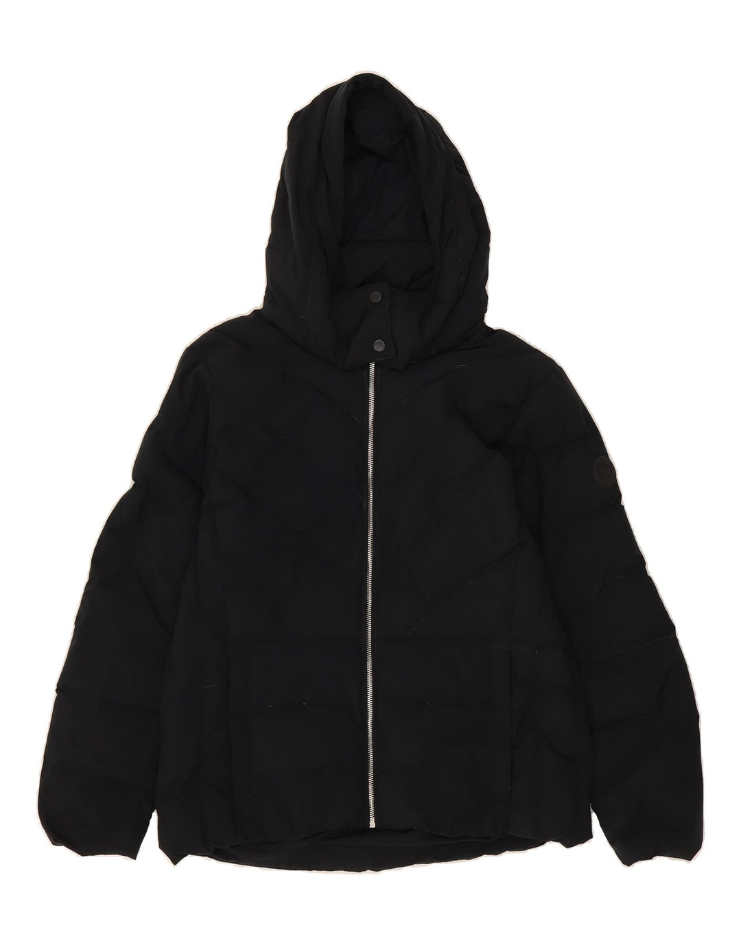 ABERCROMBIE & FITCH Womens Hooded Padded Jacket UK 14 Medium Black Vintage Abercrombie & Fitch and Second-Hand Abercrombie & Fitch from Messina Hembry 