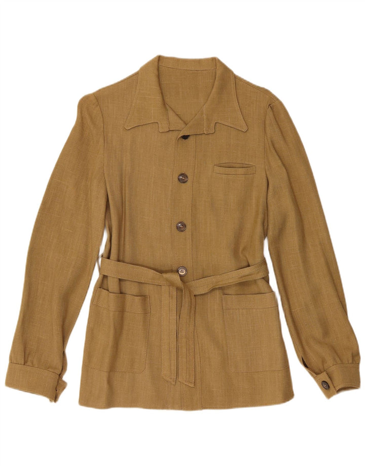 Damska koszula wierzchnia w stylu vintage IT 42, średnia khaki, wiskoza, klasyczna