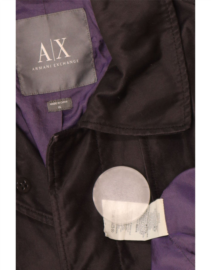 Trencz męski Armani Exchange UK 42 XL, czarny, bawełniany