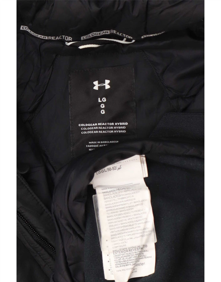 Męska pikowana kurtka z kapturem Under Armour UK 40, duża, granatowa, z poliestru