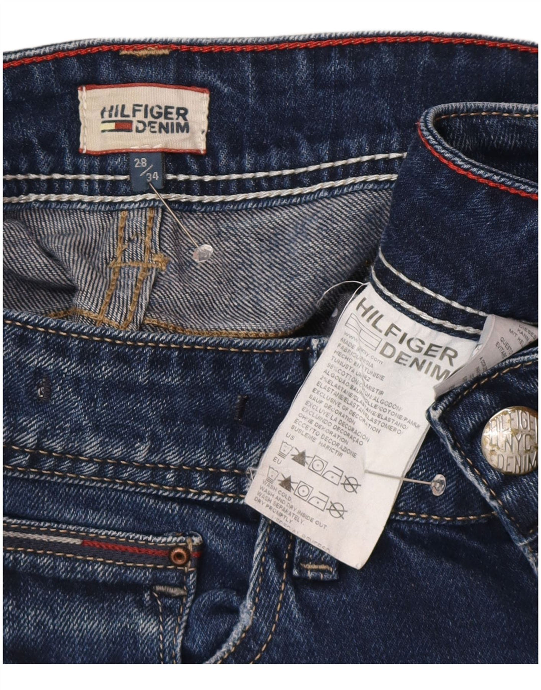 Damskie jeansy Bootcut Tommy Hilfiger W28 L30 Niebieskie bawełniane
