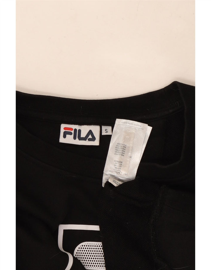 Damska bluza FILA Oversize Crop Graphic Jumper UK 10 Small Black
