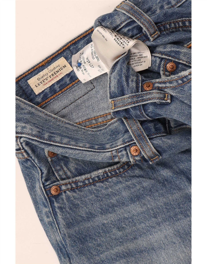 Damskie jeansy Levi's Ribcage z przetarciami W29 L27 Niebieska bawełna